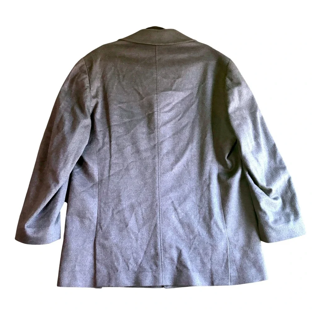 Ermenegildo Zegna Mens Wool Silk Car Coat Luxury Minimalist Fits XL Navy/Gray